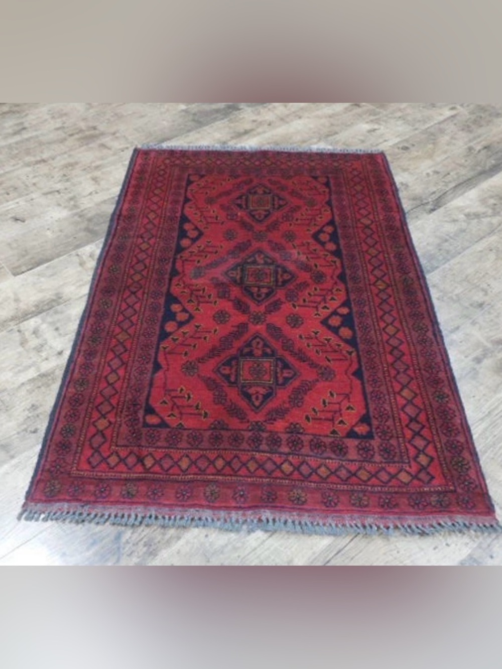 Geometric Turkish Vintage Rug HandMade Anatolian Tribal Rug 2.8x4.3 Ft